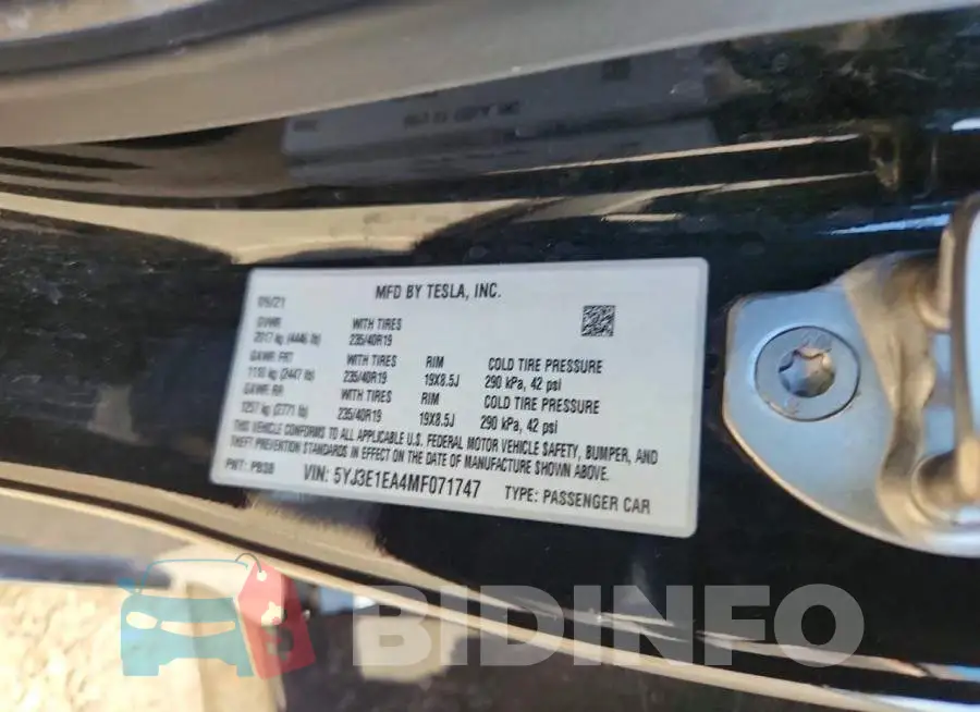5YJ3E1EA4MF071747 Photo# 12
