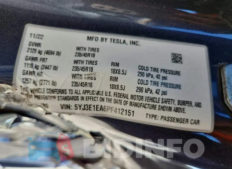 5YJ3E1EA6PF412151 Photo# 12