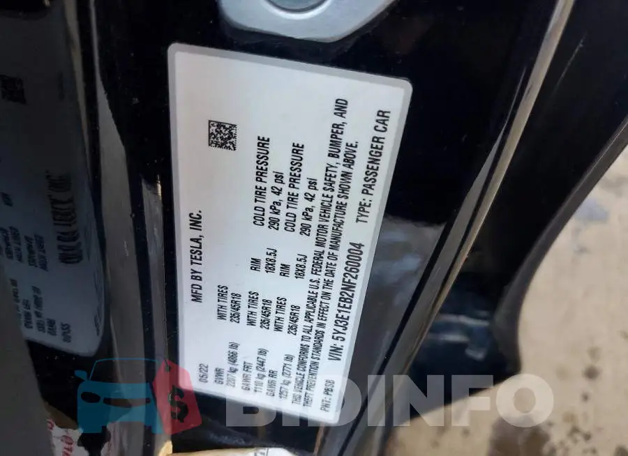 5YJ3E1EB2NF260004 Photo# 12