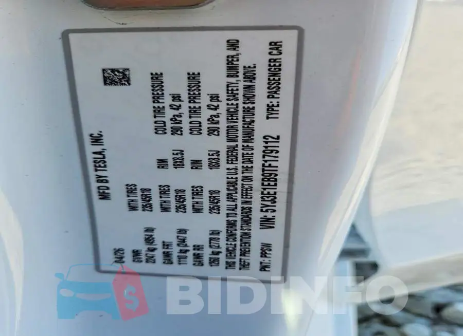 5YJ3E1EB9TF179112 Photo# 12
