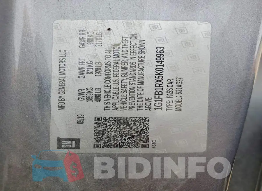1G1FB1RX5K0149963 Photo# 12