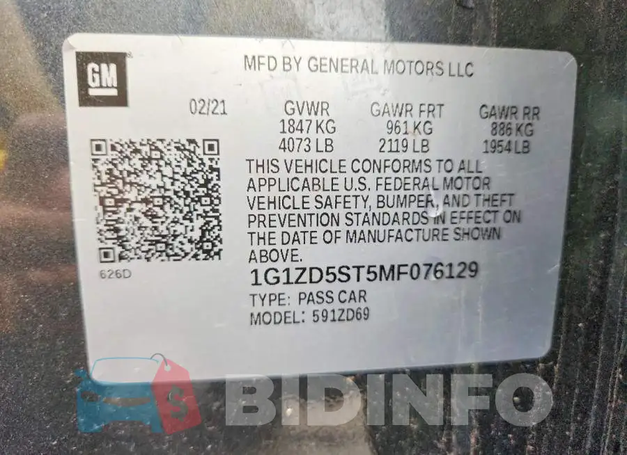 1G1ZD5ST5MF076129 Photo# 12