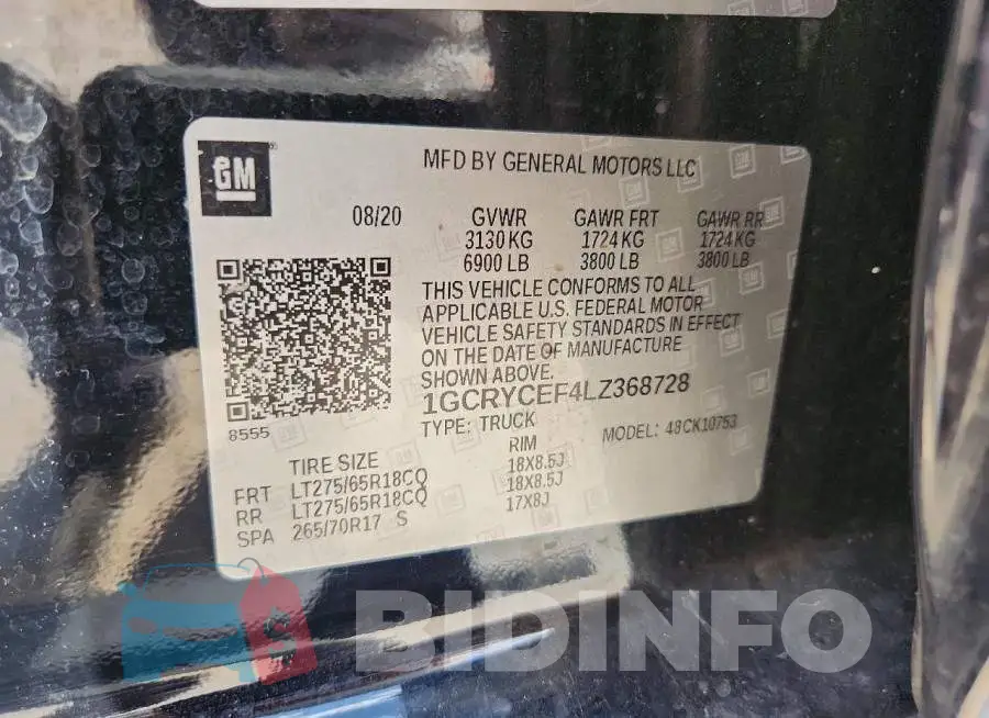 1GCRYCEF4LZ368728 Photo# 12