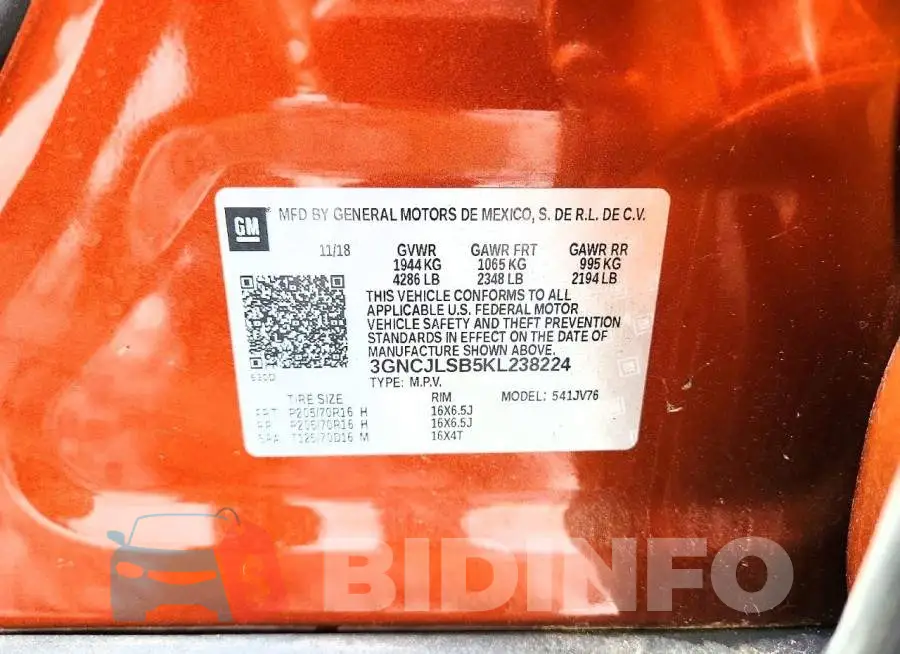 3GNCJLSB5KL238224 Photo# 13