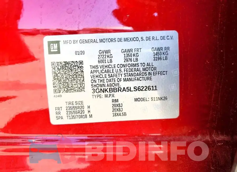 3GNKBBRA5LS622611 Photo# 12