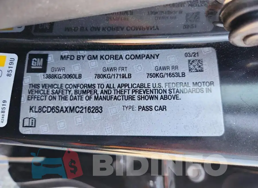 KL8CD6SAXMC216283 Photo# 12