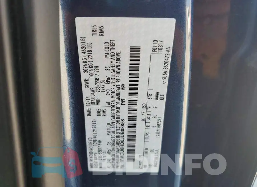 1FMCU0HD0JUB08858 Photo# 14