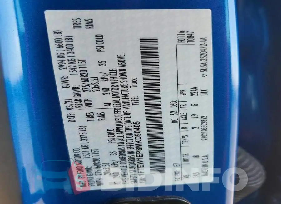 1FTEW1EP8MKD90405 Photo# 13