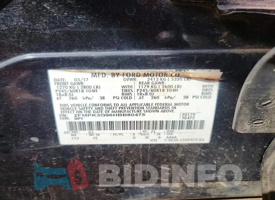 2FMPK3G96HBB80475 Photo# 14