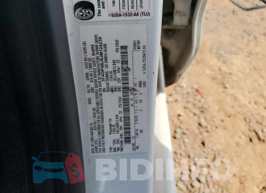 3FADP4BJ8JM124239 Photo# 12
