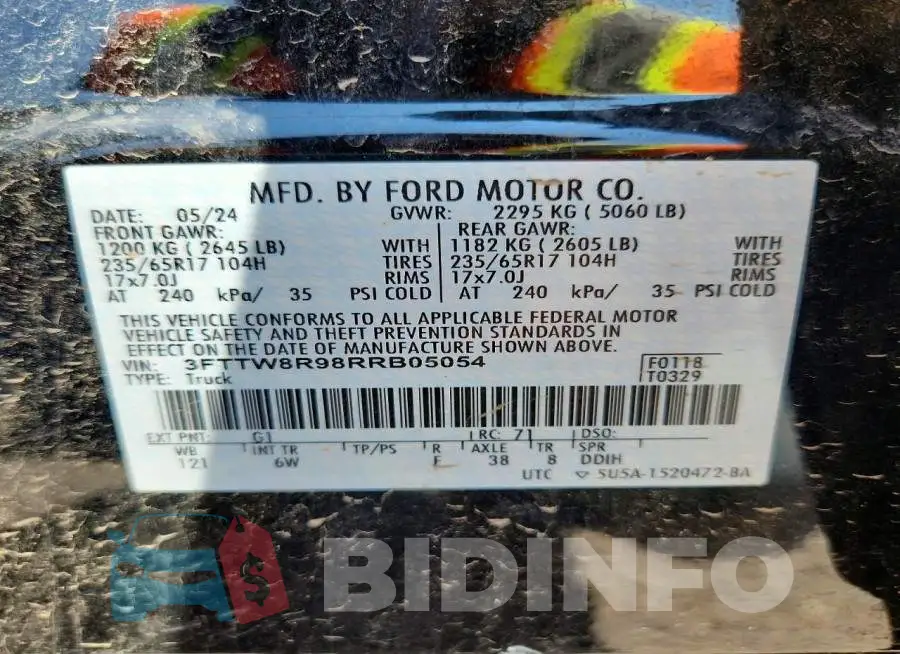3FTTW8R98RRB05054 Photo# 12