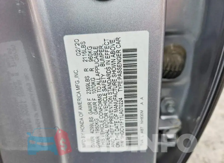 1HGCV1F11LA070224 Photo# 12