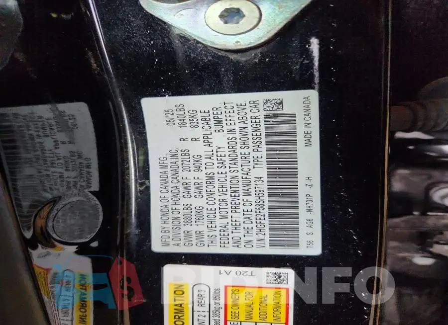 2HGFE2F58SH597134 Photo# 13