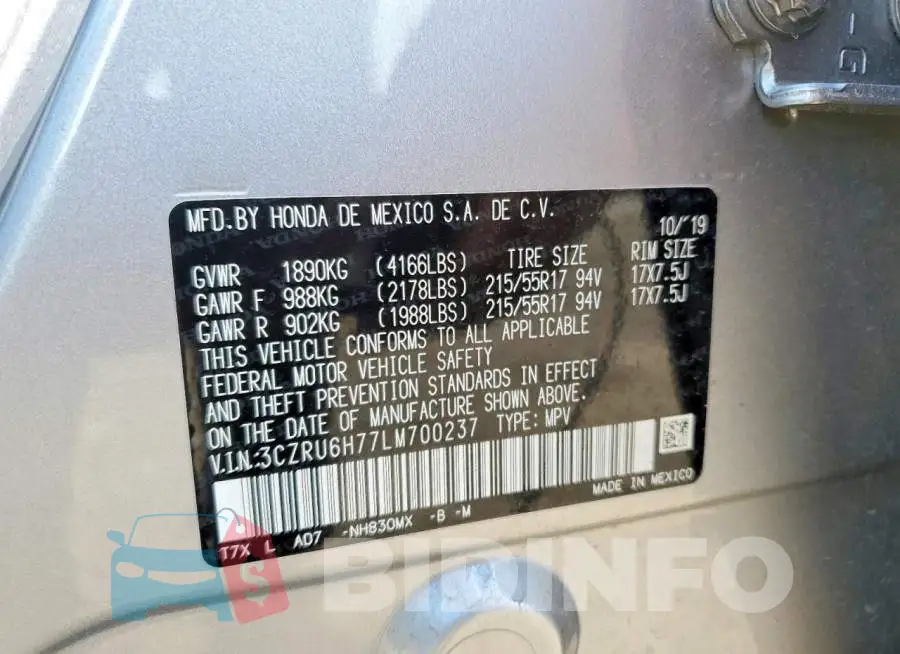 3CZRU6H77LM700237 Photo# 13
