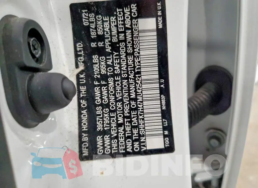 SHHFK7H47MU425421 Photo# 13