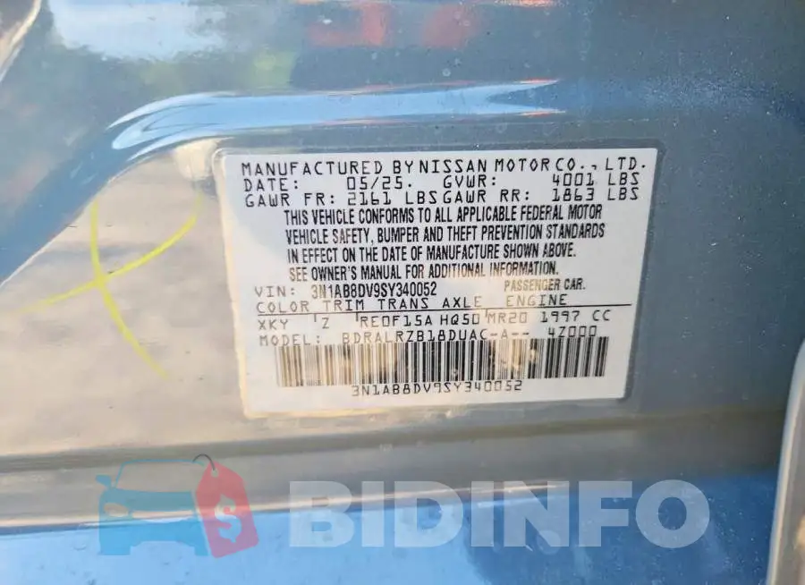 3N1AB8DV9SY340052 Photo# 12