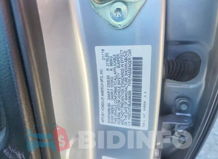 1HGCV1F58JA084296 Photo# 12