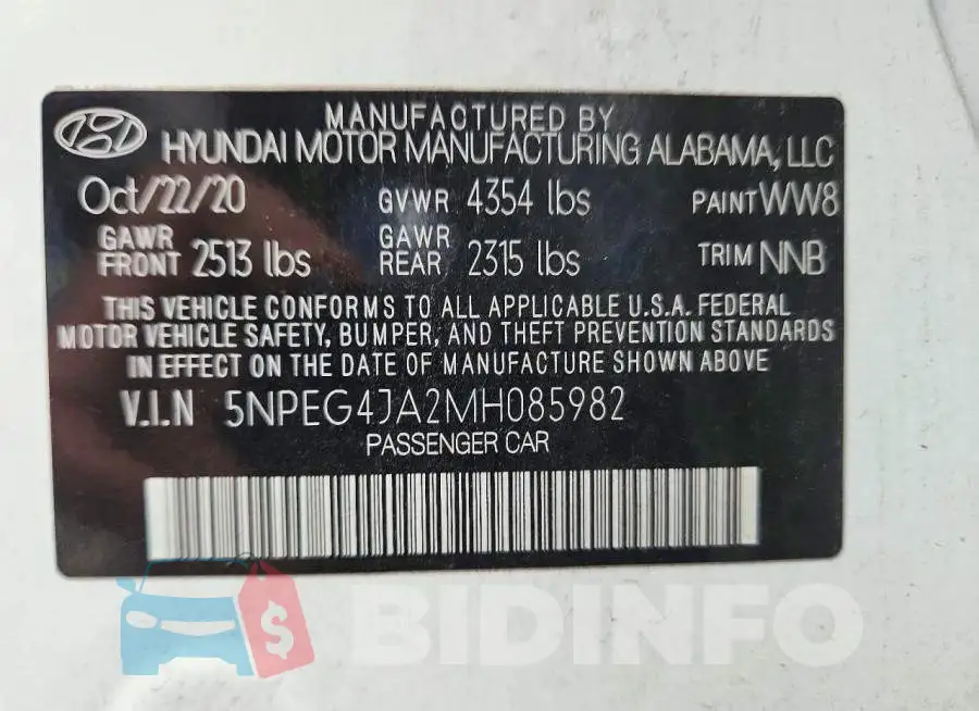 5NPEG4JA2MH085982 Photo# 12