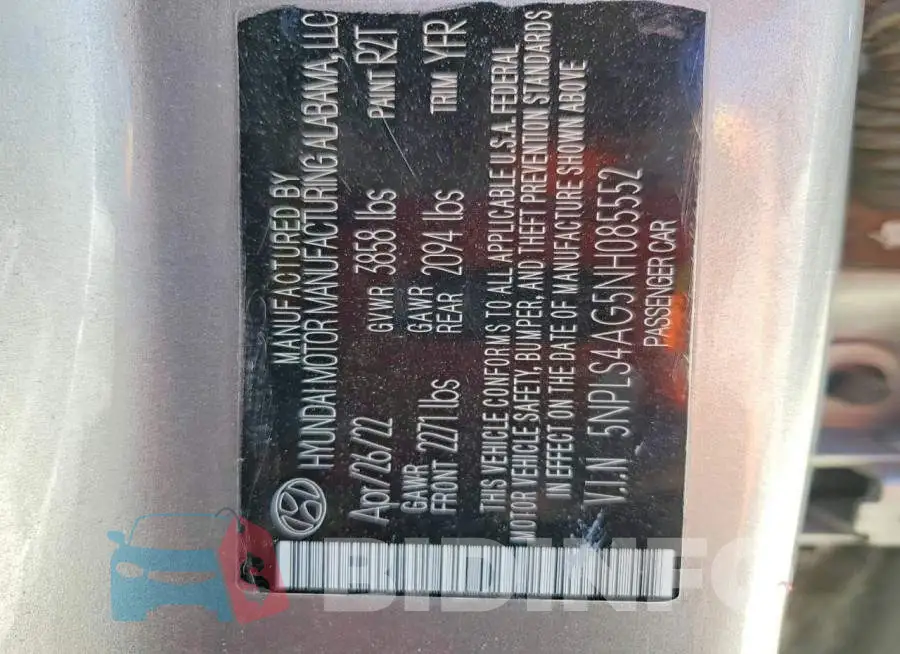 5NPLS4AG5NH085552 Photo# 12