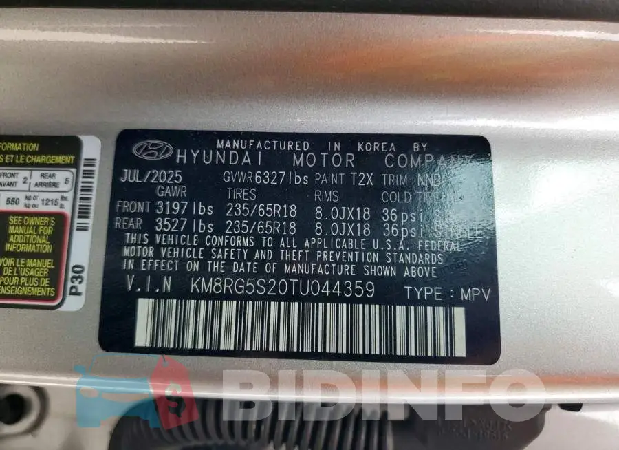 KM8RG5S20TU044359 Photo# 14