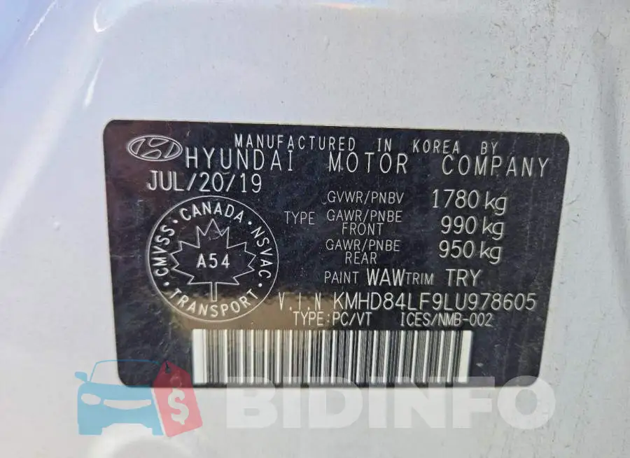 KMHD84LF9LU978605 Photo# 12