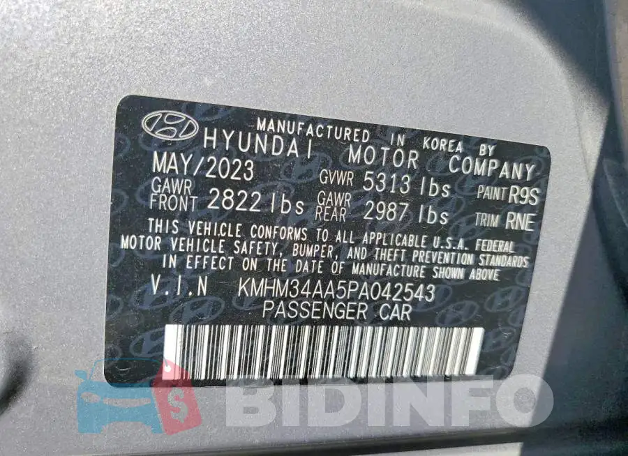 KMHM34AA5PA042543 Photo# 13
