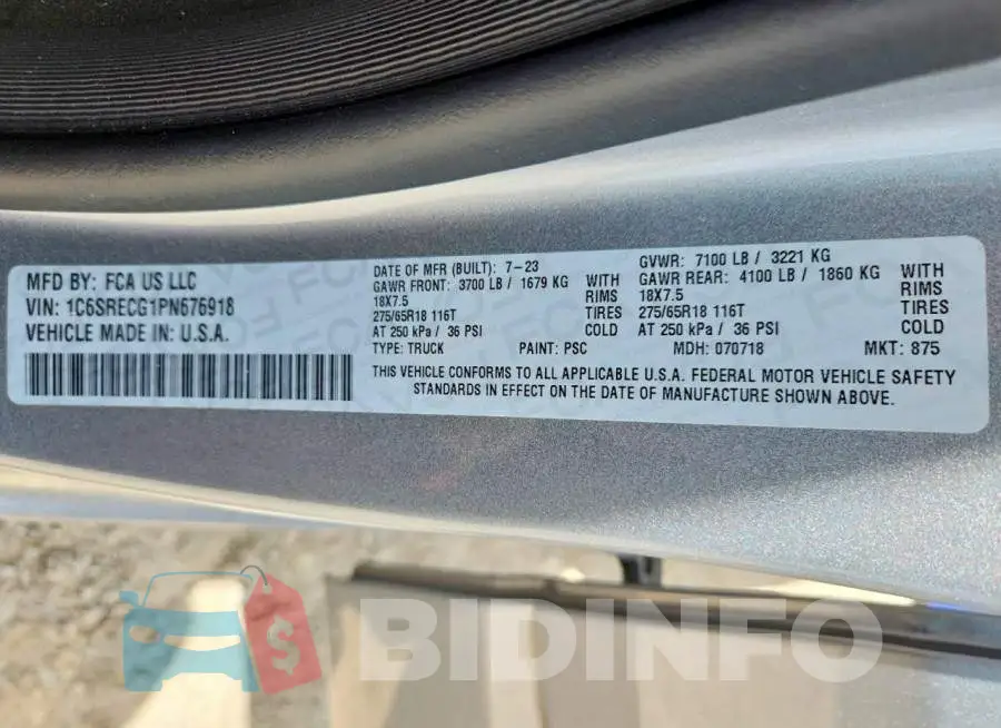 1C6SRECG1PN676918 Photo# 13