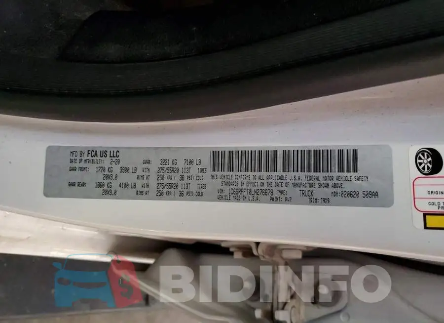1C6SRFFT0LN276678 Photo# 12