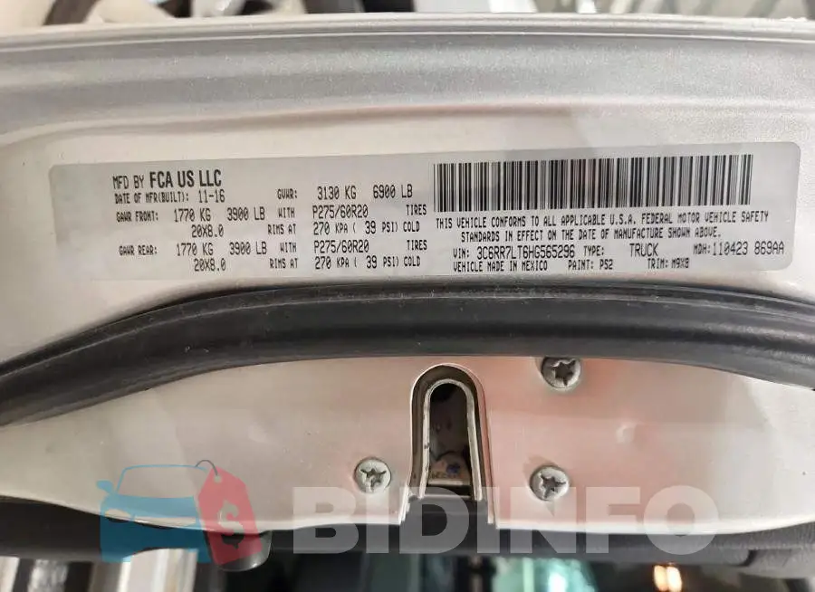 3C6RR7LT6HG565296 Photo# 12