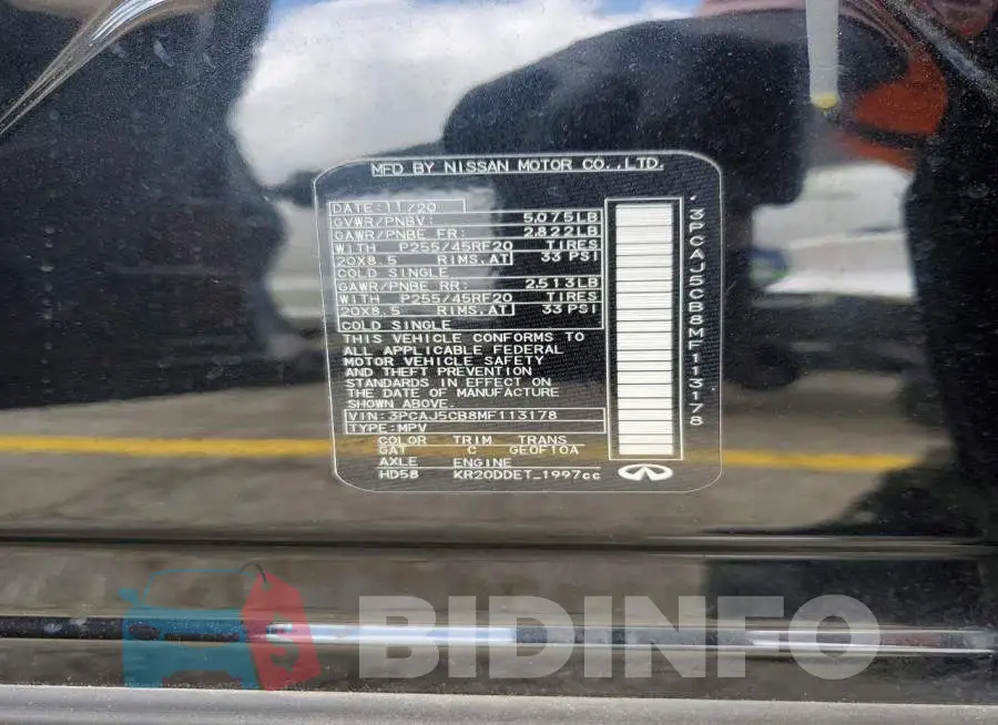 3PCAJ5CB8MF113178 Photo# 13