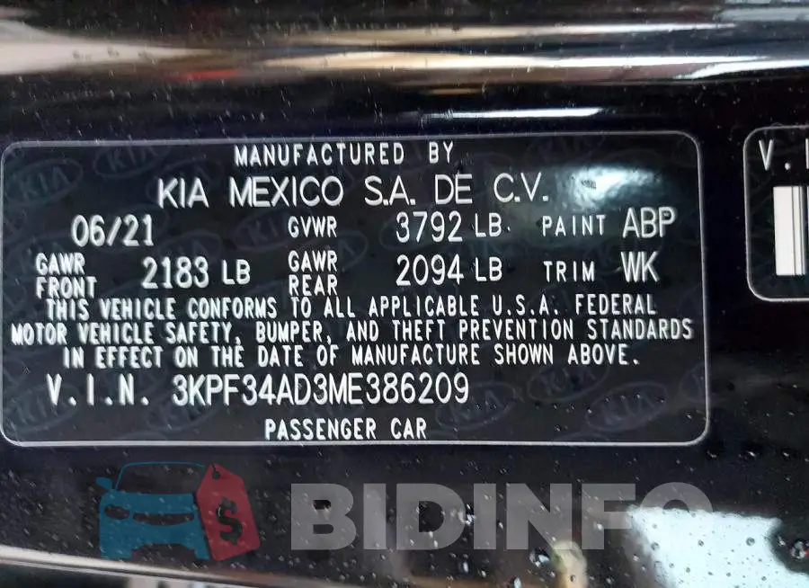 3KPF34AD3ME386209 Photo# 12