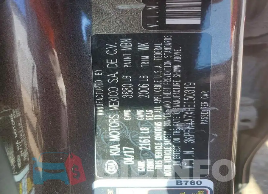 3KPFK4A7XHE150319 Photo# 12