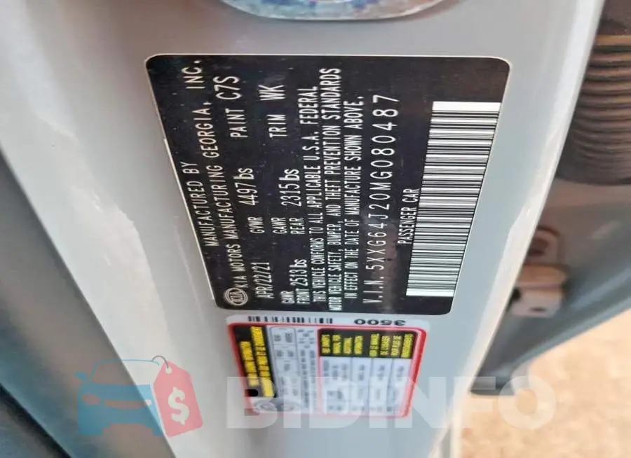 5XXG64J20MG080487 Photo# 13
