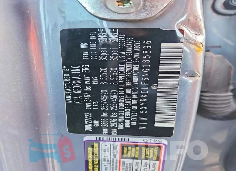 5XYRKDLF6NG135896 Photo# 14