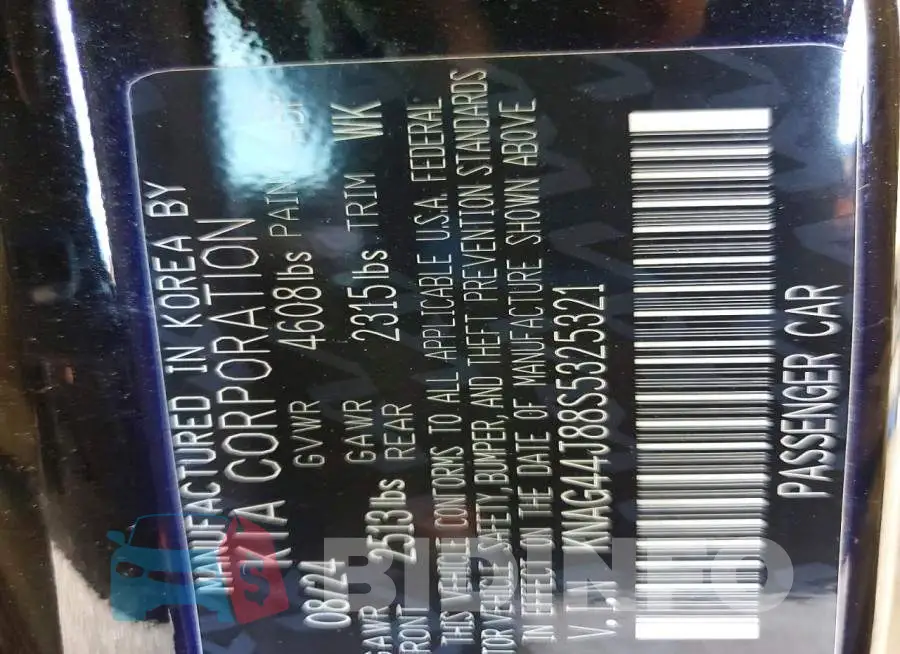 KNAG44J88S5325321 Photo# 12