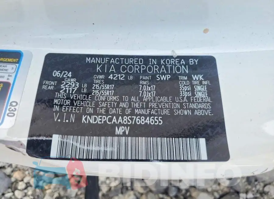 KNDEPCAA8S7684655 Photo# 14