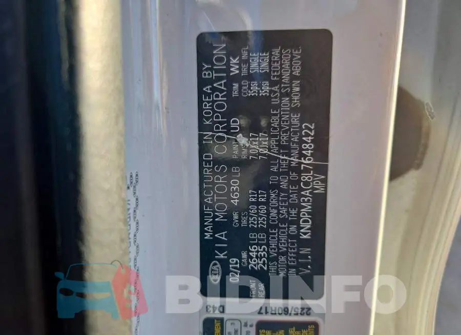 KNDPM3AC8L7648422 Photo# 13