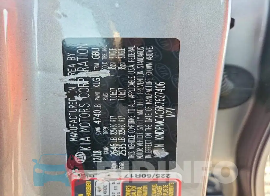 KNDPMCAC6K7627406 Photo# 14