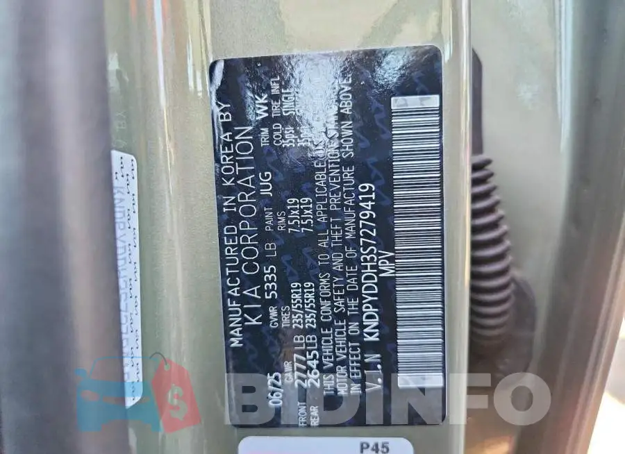 KNDPYDDH3S7279419 Photo# 13