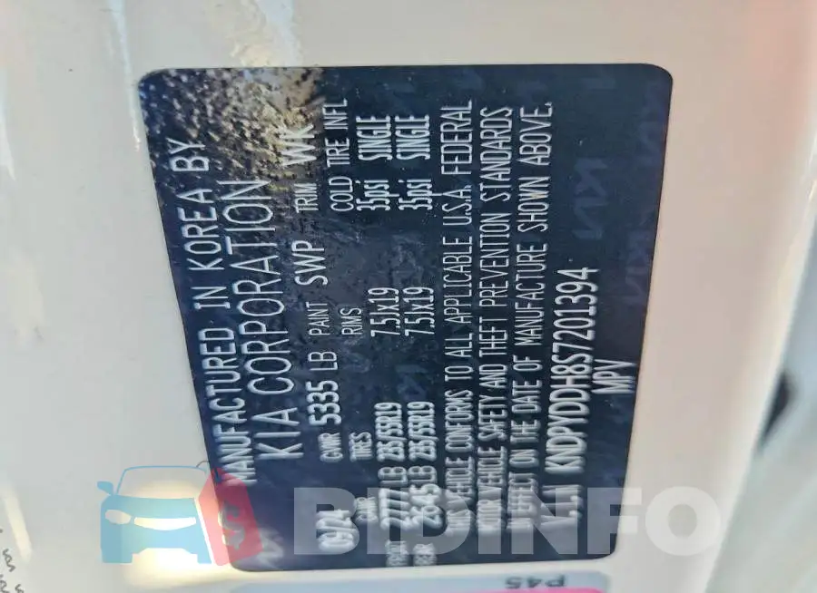 KNDPYDDH8S7201394 Photo# 14