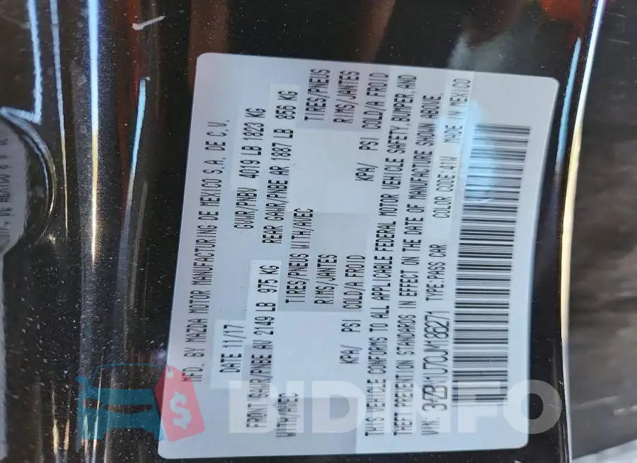 3MZBN1U70JM186271 Photo# 12
