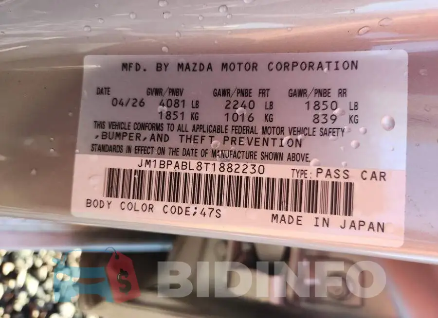JM1BPABL8T1882230 Photo# 12