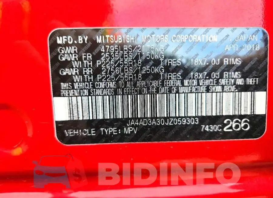 JA4AD3A30JZ059303 Photo# 13