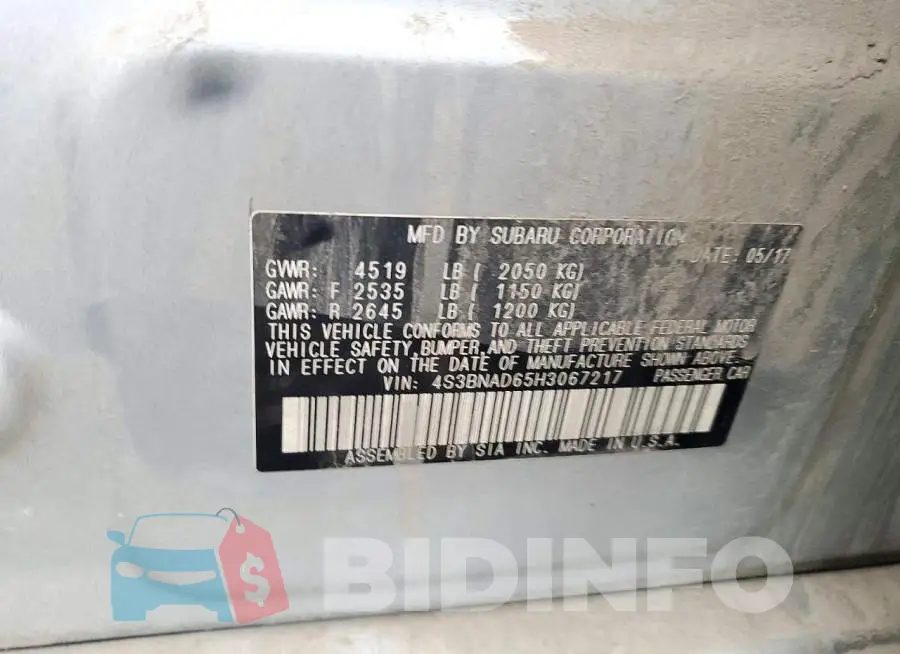 4S3BNAD65H3067217 Photo# 12