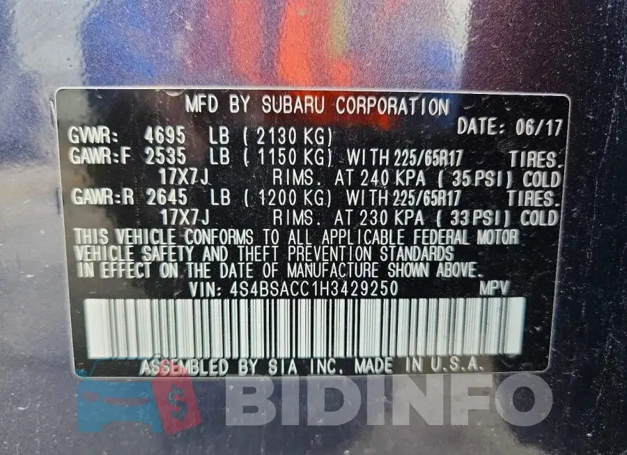 4S4BSACC1H3429250 Photo# 13