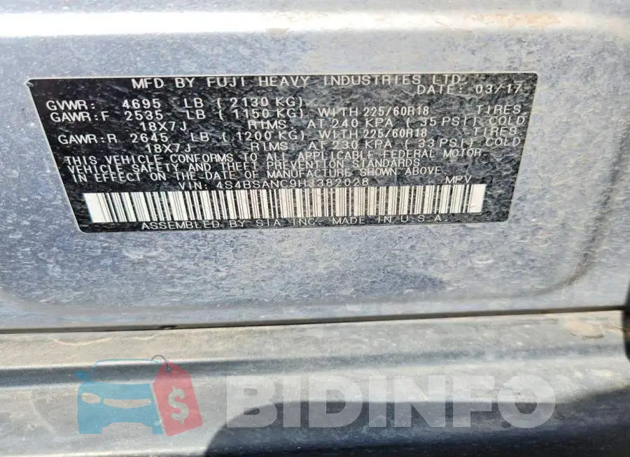 4S4BSANC9H3382028 Photo# 13