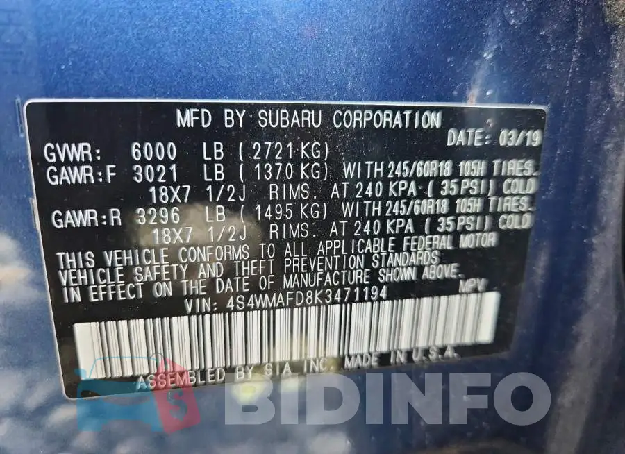 4S4WMAFD8K3471194 Photo# 13