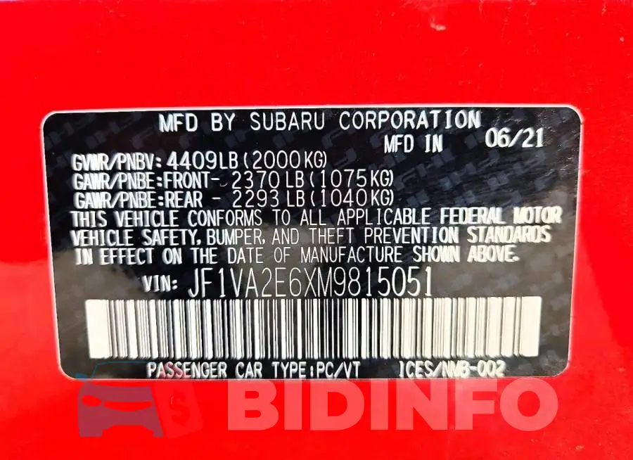 JF1VA2E6XM9815051 Photo# 13