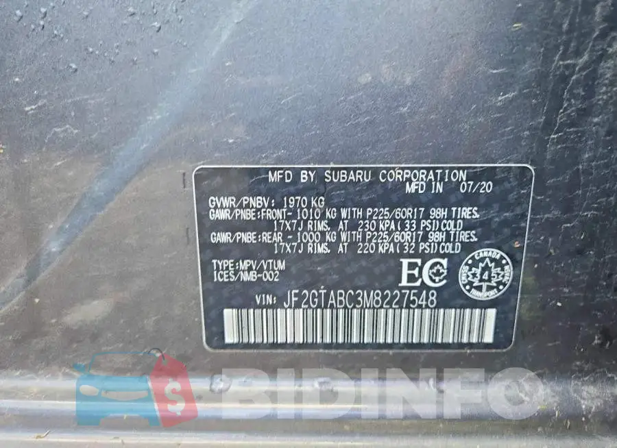 JF2GTABC3M8227548 Photo# 14