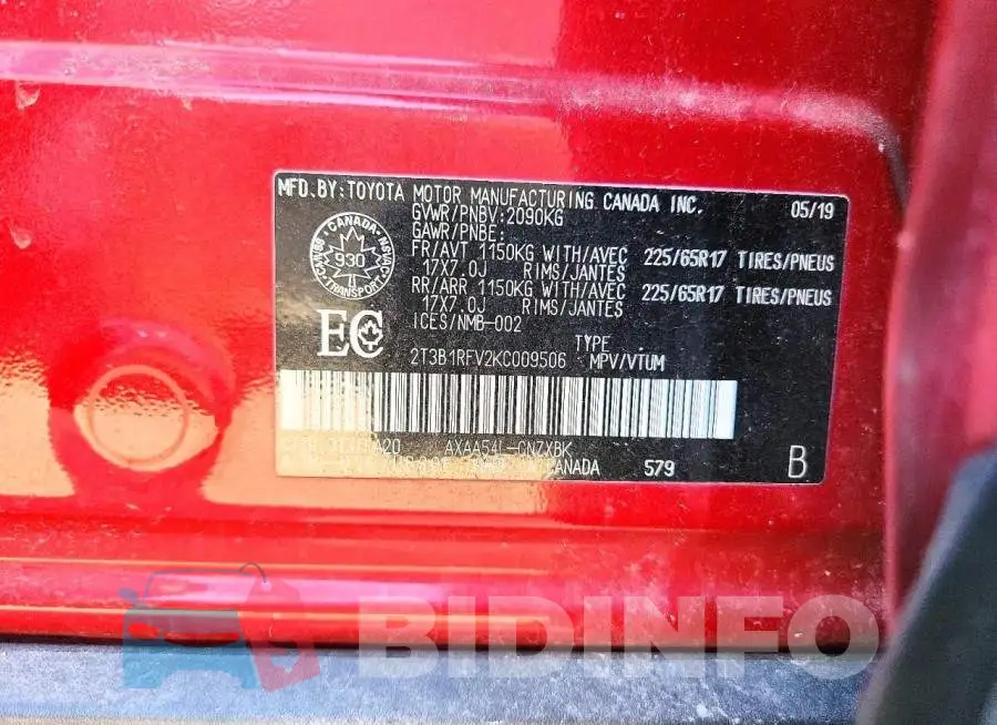 2T3B1RFV2KC009506 Photo# 14
